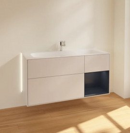 Тумба под раковину Villeroy & Boch Finion 119,6х49,8 см с подсветкой МДФ светло-серый матовый лак/темно-синий матовый лак G070HGGJ