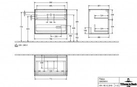 Тумба під раковину Villeroy & Boch Finion 80х50,1 см з підсвічуванням МДФ оливковий матовий лак/скло чорне матове G08200GM