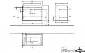 Тумба под раковину Villeroy & Boch Finion 80х50,1 см МДФ оливковый матовый лак/стекло черное матовое F09200GM