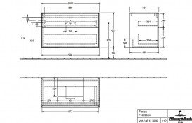 Тумба під раковину Villeroy & Boch Finion 100х50,1 см МДФ білий глянцевий лак/скло біле матове F10100GF