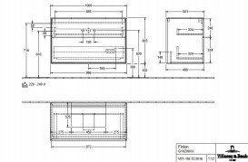Тумба под раковину Villeroy & Boch Finion 100х50,1 см с подсветкой МДФ оливковый матовый лак/стекло белое матовое G10100GM