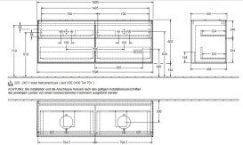Тумба під раковину Villeroy & Boch Finion 160х50,1 см з підсвічуванням МДФ антрацит матовий лак/скло біле матове GA8100GK