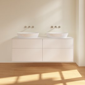 Тумба під раковину Villeroy & Boch Finion 160х50,1 см із підсвічуванням МДФ білий матовий лак/скло біле матове GA8100MT