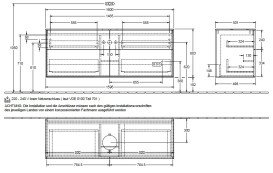 Тумба под раковину Villeroy & Boch Finion 160х50,1 см с подсветкой МДФ антрацит матовый лак/стекло белое матовое GA9100GK