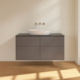 Тумба под раковину Villeroy & Boch Finion 120х50,1 см МДФ антрацит матовый лак/стекло черное матовое FA3200GK