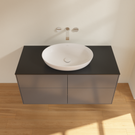 Тумба под раковину Villeroy & Boch Finion 120х50,1 см МДФ антрацит матовый лак/стекло черное матовое FA3200GK