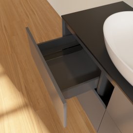 Тумба под раковину Villeroy & Boch Finion 120х50,1 см МДФ антрацит матовый лак/стекло черное матовое FA3200GK