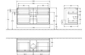 Тумба под раковину Villeroy & Boch Finion 120х50,1 см МДФ оливковый матовый лак/стекло черное матовое FA3200GM