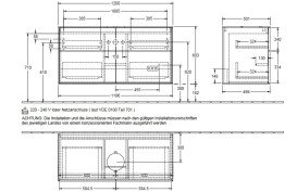 Тумба под раковину Villeroy & Boch Finion 120х50,1 см с подсветкой МДФ пион матовый лак/стекло черное матовое GA3200HB