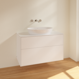 Тумба під раковину Villeroy & Boch Finion 100х50,1 см МДФ білий матовий лак/скло біле матове FA0100MT
