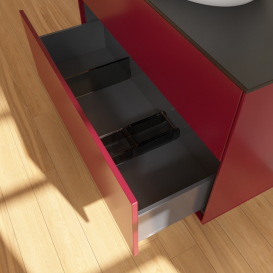 Тумба под раковину Villeroy & Boch Finion 100х50,1 см МДФ пион матовый лак/стекло черное матовое FA0200HB