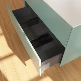 Тумба під раковину Villeroy & Boch Finion 100х50,1 см МДФ оливковий матовий лак/скло біле матове FA0100GM