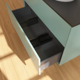 Тумба під раковину Villeroy & Boch Finion 100х50,1 см МДФ оливковий матовий лак/скло чорне матове FA0200GM