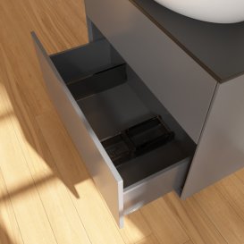 Тумба под раковину Villeroy & Boch Finion 80х50,1 см МДФ антрацит матовый лак/стекло черное матовое F99200GK