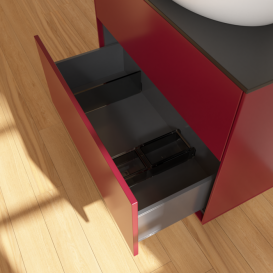 Тумба під раковину Villeroy & Boch Finion 80х50,1 см МДФ півонія матовий лак/скло чорне матове F99200HB