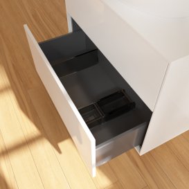 Тумба под раковину Villeroy & Boch Finion 80х50,1 см с подсветкой МДФ глянцевый белый лак/стекло белое матовое G99100GF