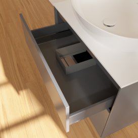 Тумба под раковину Villeroy & Boch Finion 80х50,1 см с подсветкой МДФ антрацит матовый лак/стекло белое матовое G99100GK