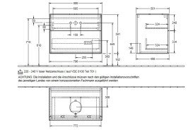 Тумба под раковину Villeroy & Boch Finion 80х50,1 см с подсветкой МДФ антрацит матовый лак/стекло белое матовое G99100GK
