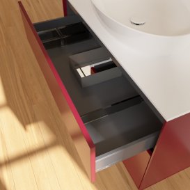 Тумба під раковину Villeroy & Boch Finion 100х50,1 см з підсвічуванням МДФ півонія матовий лак/скло біле матове FA11MTHB