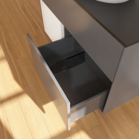 Тумба под раковину Villeroy & Boch Finion 100х50,1 см с подсветкой МДФ антрацит матовый лак/стекло черное матовое FA12GFGK