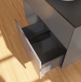 Тумба під раковину Villeroy & Boch Finion 100х50,1 см з підсвічуванням антрацит матовий лак/скло чорне матове FA12GKGK