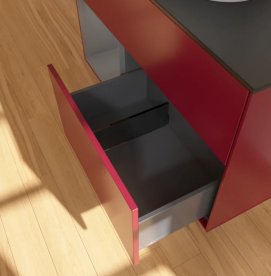 Тумба под раковину Villeroy & Boch Finion 100х50,1 см с подсветкой МДФ пион матовый лак/стекло черное матовое FA12GKHB