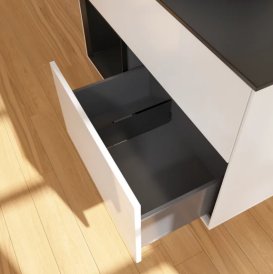 Тумба под раковину Villeroy & Boch Finion 100х50,1 см с подсветкой МДФ глянцевый белый лак/стекло черное матовое FA12PDGF