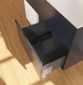 Тумба под раковину Villeroy & Boch Finion 100х50,1 см с подсветкой МДФ темно-синий матовый лак/стекло белое матовое FA11GFHG