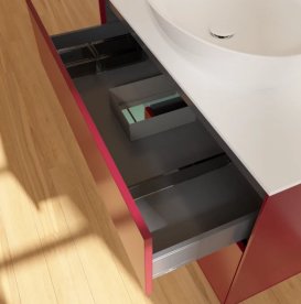 Тумба под раковину Villeroy & Boch Finion 100х50,1 см с подсветкой МДФ пион матовый лак/стекло белое матовое FA11GMHB