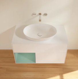 Тумба под раковину Villeroy & Boch Finion 100х50,1 см с подсветкой МДФ белый матовый лак/стекло белое матовое FA11GMMT