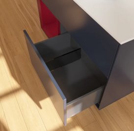 Тумба под раковину Villeroy & Boch Finion 100х50,1 см с подсветкой МДФ темно-синий матовый лак/стекло белое матовое FA11HBHG