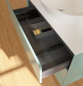 Тумба під раковину Villeroy & Boch Finion 100х50,1 см із підсвічуванням МДФ оливковий матовий лак/скло біле матове FA11HFGM