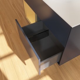 Тумба под раковину Villeroy & Boch Finion 100х50,1 см с подсветкой МДФ темно-синий матовый лак/стекло белое матовое FA11HFHG