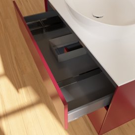 Тумба під раковину Villeroy & Boch Finion 100х50,1 см з підсвічуванням МДФ півонія матовий лак/скло біле матове FA11HGHB