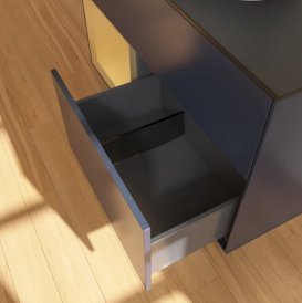 Тумба под раковину Villeroy & Boch Finion 100х50,1 см с подсветкой МДФ темно-синий матовый лак/стекло черное матовое FA12HFHG