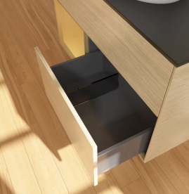 Тумба под раковину Villeroy & Boch Finion 100х50,1 см с подсветкой МДФ шпон дуба/стекло черное матовое FA12HFPC