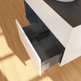 Тумба под раковину Villeroy & Boch Finion 100х50,1 см с подсветкой МДФ белый матовый лак/стекло черное матовое FA12HGMT