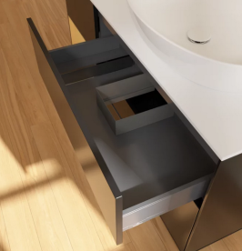 Тумба под раковину Villeroy & Boch Finion 120х50,1 см с подсветкой МДФ черный матовый лак/стекло белое матовое FA41HFPD