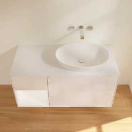 Тумба под раковину Villeroy & Boch Finion 120х50,1 см с подсветкой МДФ глянцевый белый лак/стекло белое матовое FA41MTGF