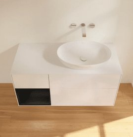 Тумба під раковину Villeroy & Boch Finion 120х50,1 см з підсвіткою МДФ білий глянцевий лак/скло біле матове FA41PDGF