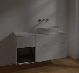 Тумба під раковину Villeroy & Boch Finion 120х50,1 см з підсвіткою МДФ білий глянцевий лак/скло біле матове FA41PDGF