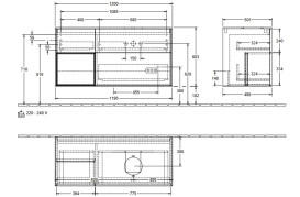 Тумба під раковину Villeroy & Boch Finion 120х50,1 см з підсвіткою МДФ білий глянцевий лак/скло біле матове FA41PDGF