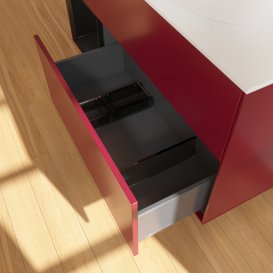 Тумба под раковину Villeroy & Boch Finion 120х50,1 см с подсветкой МДФ пион матовый лак/стекло белое матовое FA41PDHB