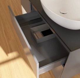 Тумба під раковину Villeroy & Boch Finion 120х50,1 см з підсвічуванням антрацит матовий лак/скло чорне матове FA42GFGK