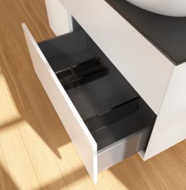 Тумба під раковину Villeroy & Boch Finion 120х50,1 см із підсвічуванням МДФ білий матовий лак/скло чорне матове FA42GFMT