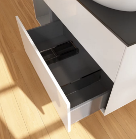 Тумба под раковину Villeroy & Boch Finion 120х50,1 см с подсветкой МДФ глянцевый белый лак/стекло черное матовое FA42GKGF