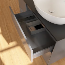 Тумба под раковину Villeroy & Boch Finion 120х50,1 см с подсветкой МДФ антрацит матовый лак/стекло черное матовое FA42GKGK