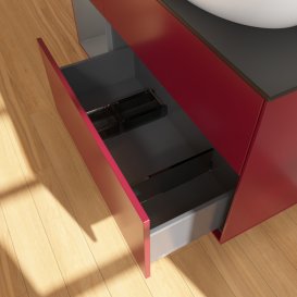 Тумба под раковину Villeroy & Boch Finion 120х50,1 см с подсветкой МДФ пион матовый лак/стекло черное матовое FA42GKHB