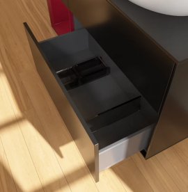 Тумба под раковину Villeroy & Boch Finion 120х50,1 см с подсветкой МДФ черный матовый лак/стекло черное матовое FA42HBPD