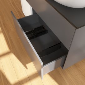 Тумба под раковину Villeroy & Boch Finion 120х50,1 см с подсветкой МДФ антрацит матовый лак/стекло черное матовое FA42MTGK